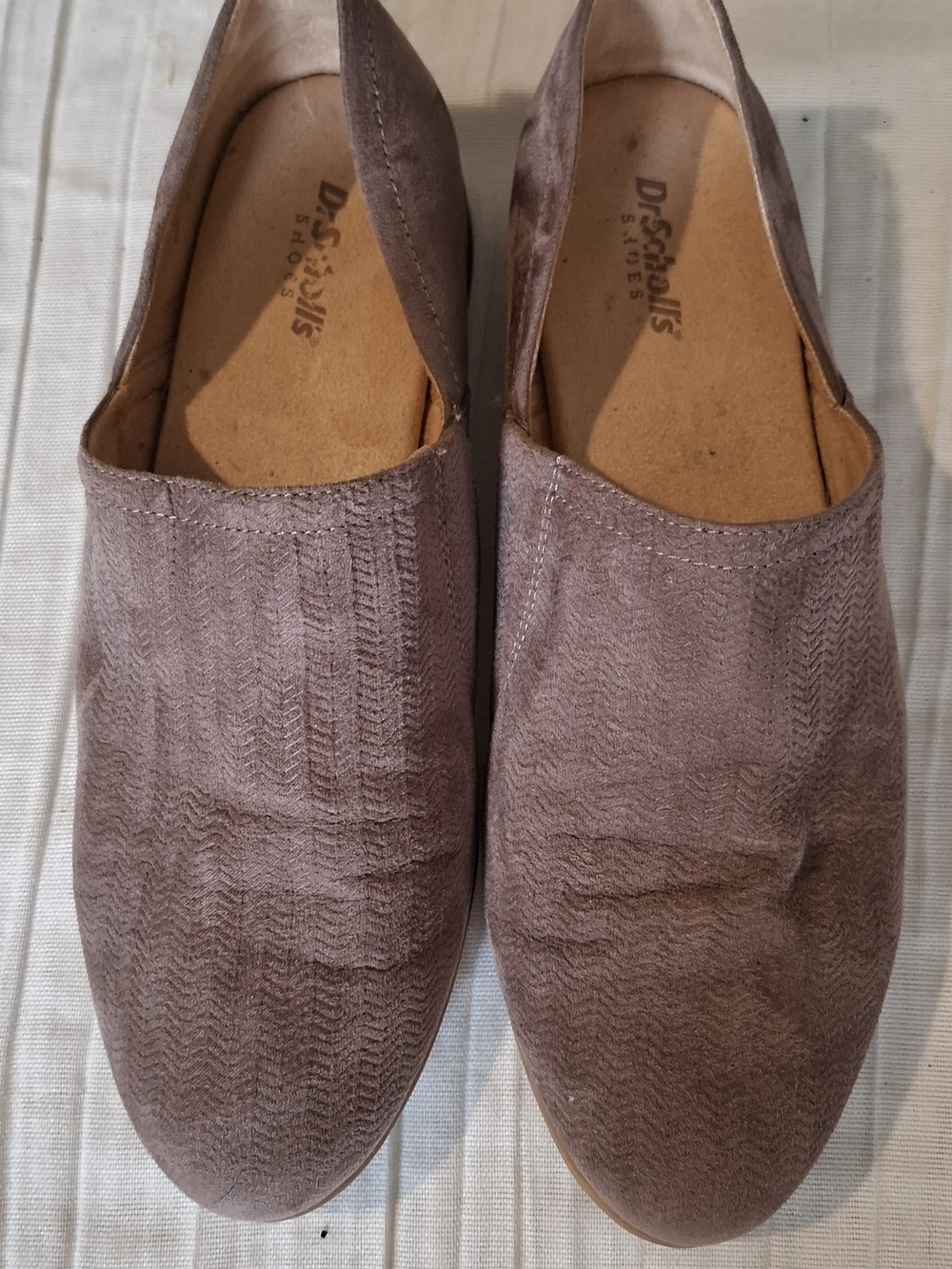Dr. Scholl's Brown Suede Slip-On Flats